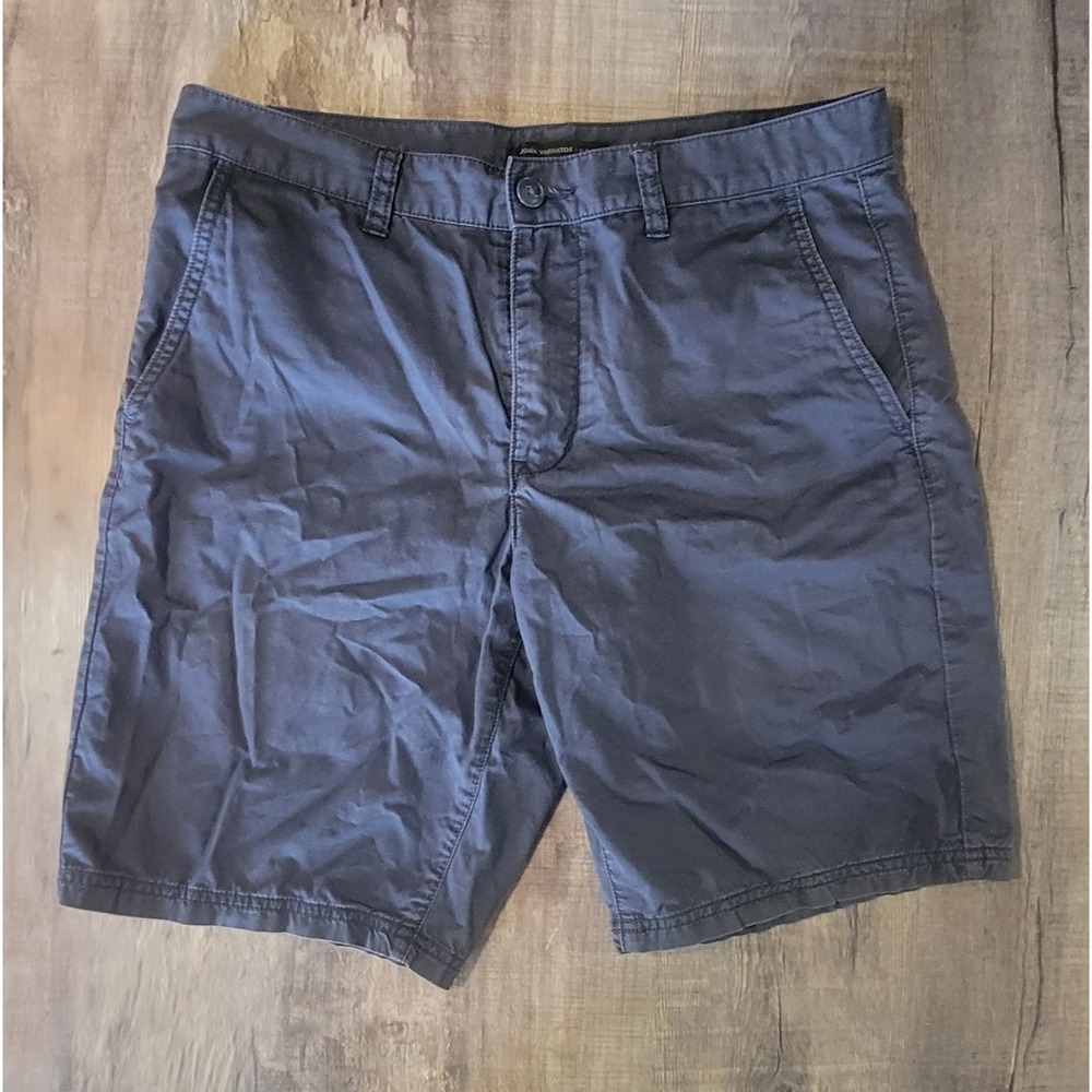 John Varvatos Mens 32 Blue Chino‎ Flat Front Shorts 9" Inseam